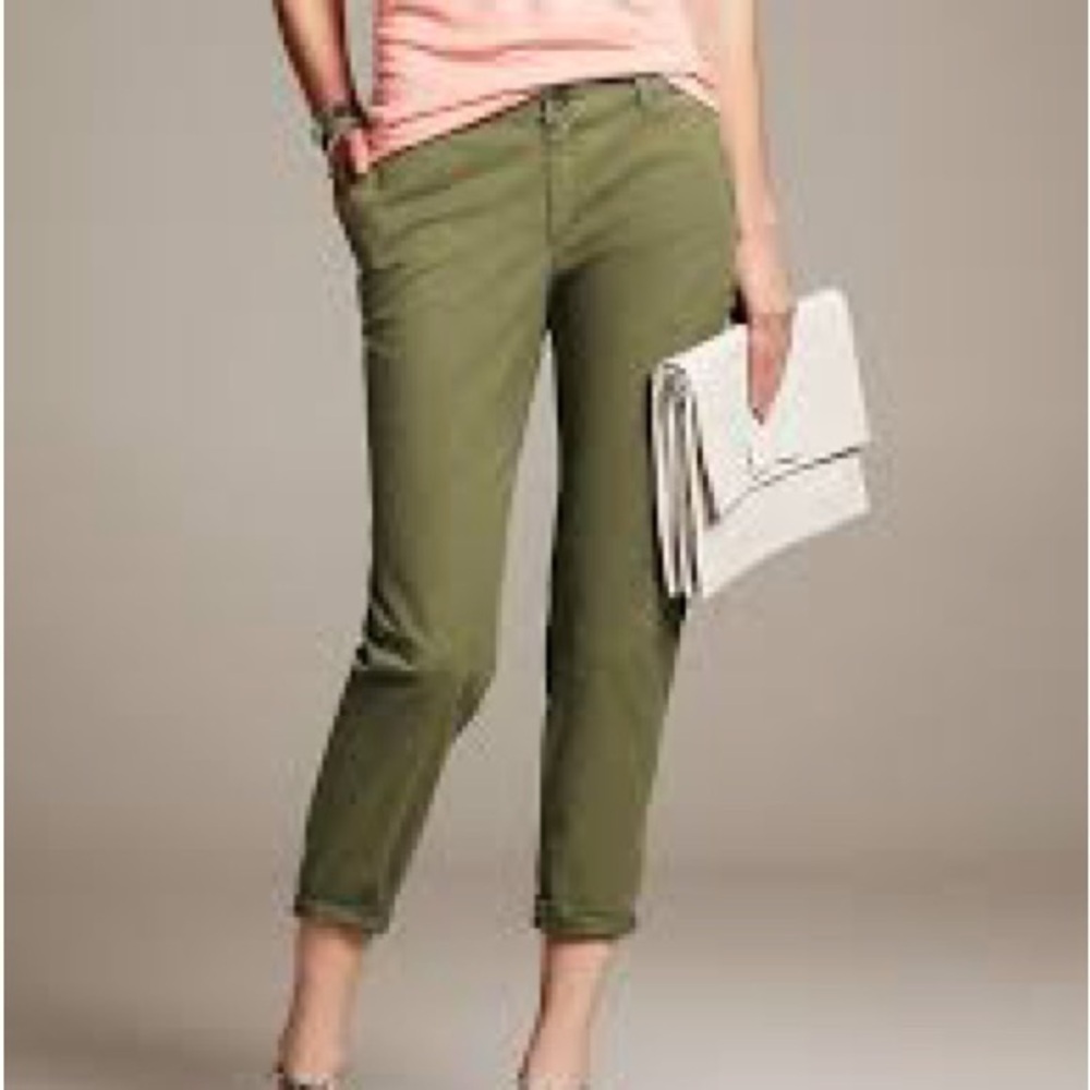 Banana republic city chino roll up green 2